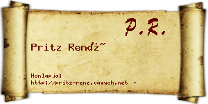 Pritz René névjegykártya